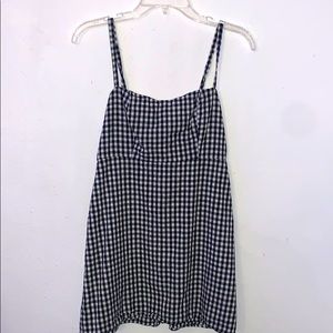 A checkered, thin strapped dress